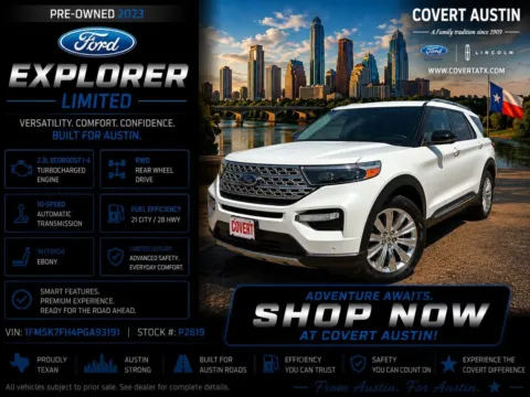 White 2023 Ford Explorer Limited for sale in Austin, TX