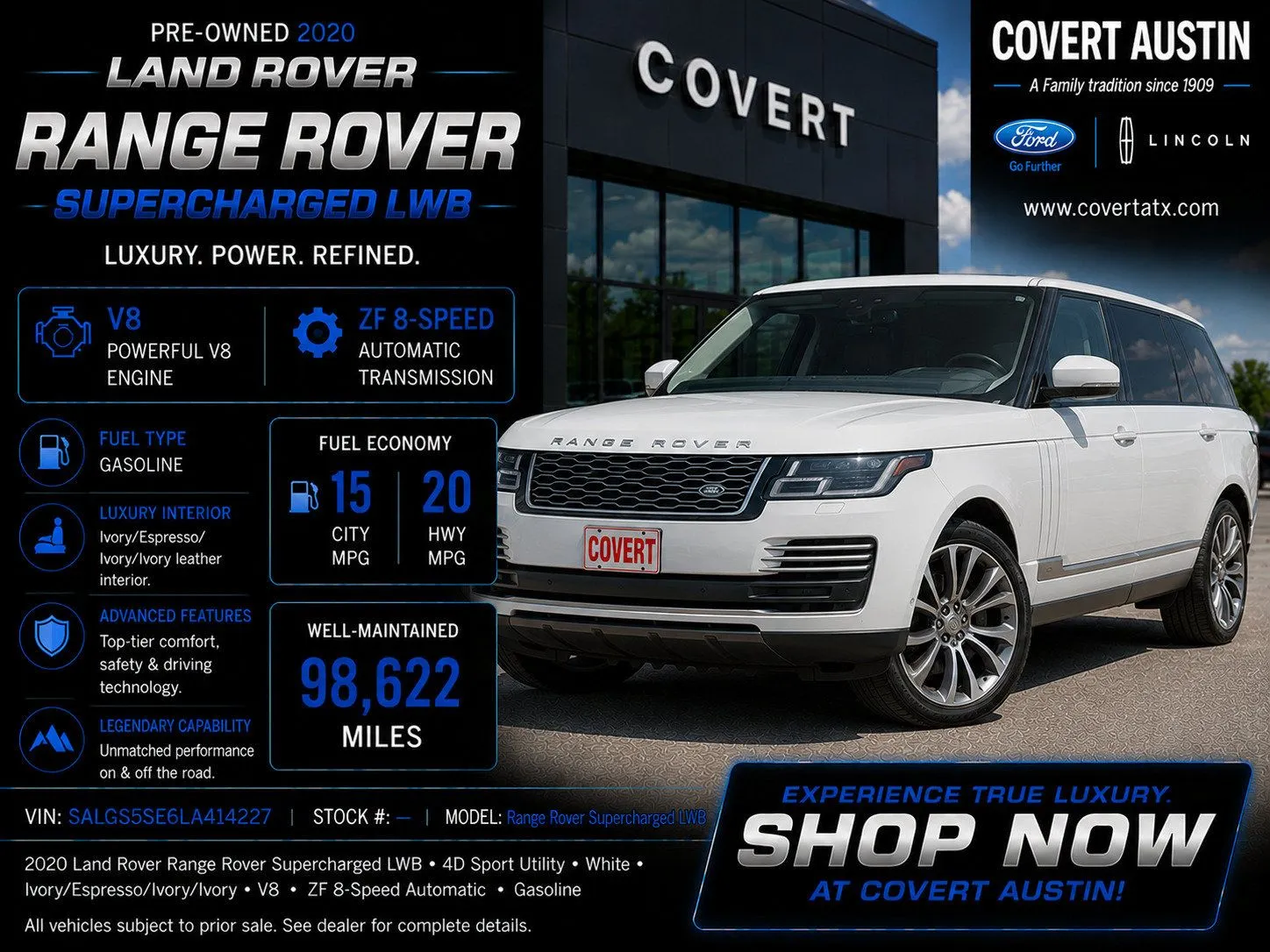 Unknown 2020 Land Rover Range Rover Supercharged for sale in Austin, TX