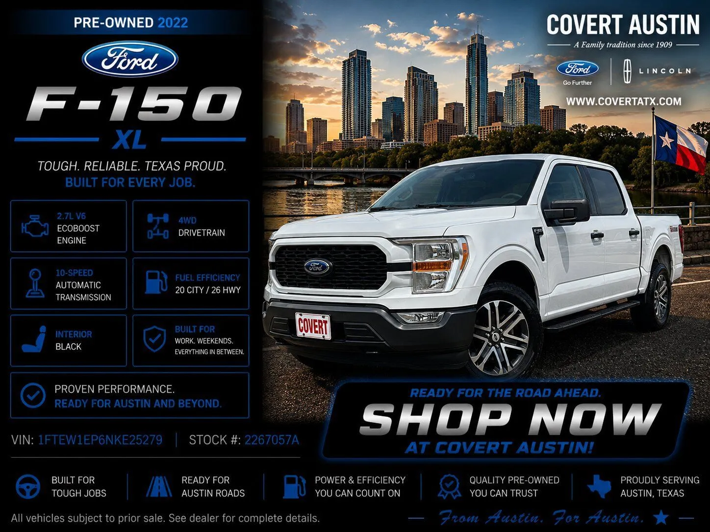 White 2022 Ford F-150 XL for sale in Austin, TX