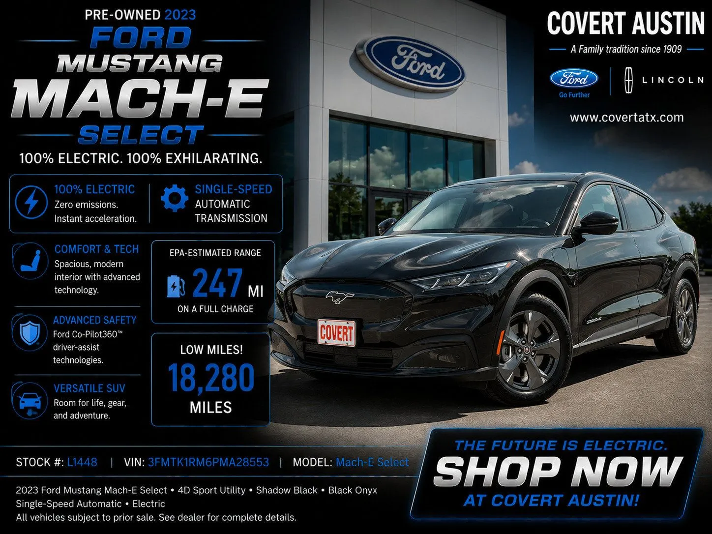 Black 2023 Ford Mustang Mach-E Select for sale in Austin, TX