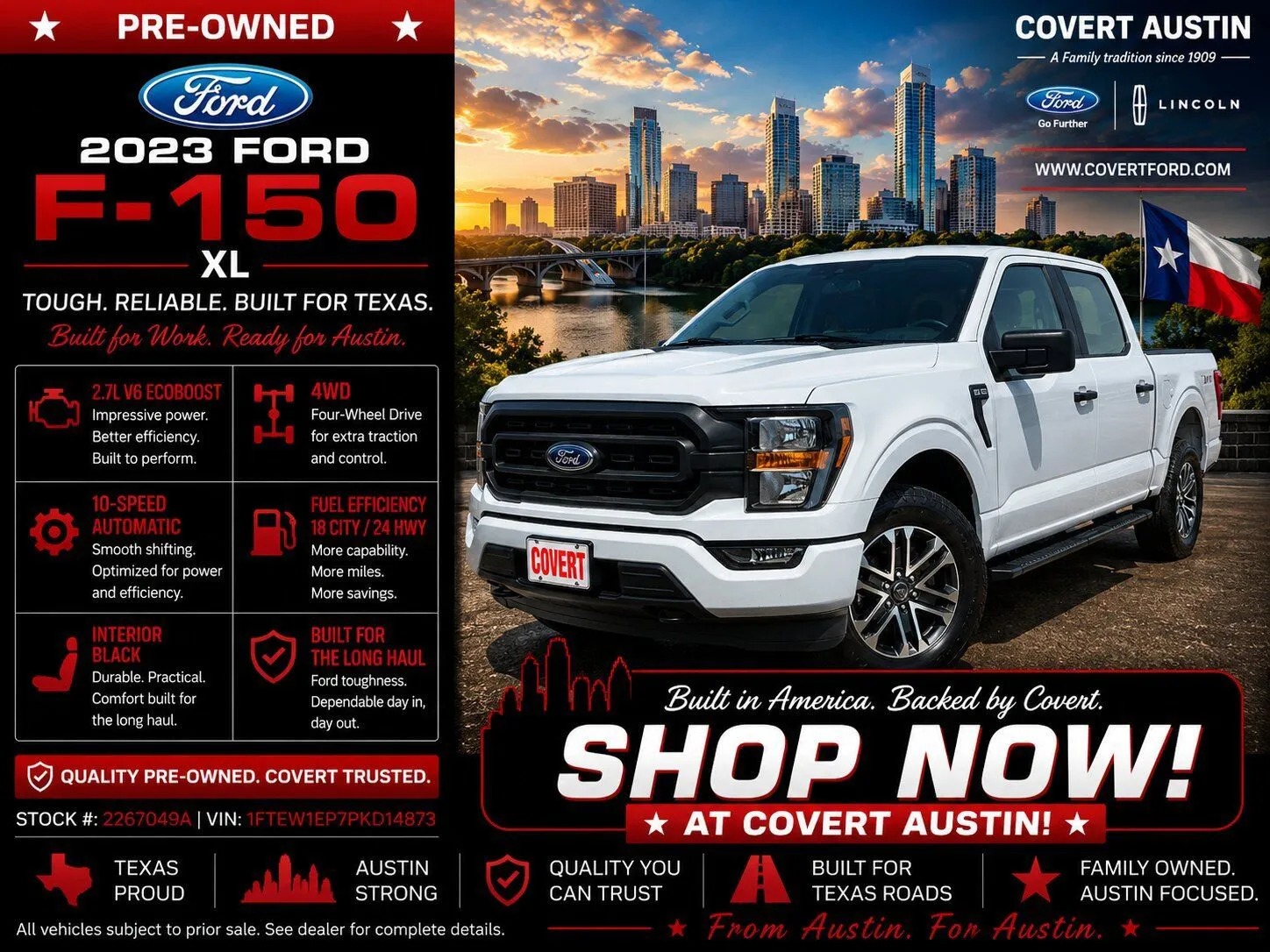 White 2023 Ford F-150 XL for sale in Austin, TX