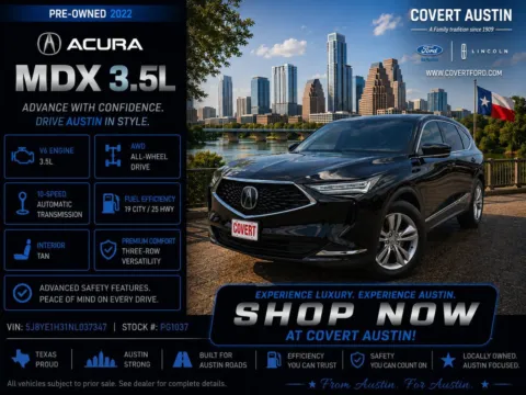 Black 2022 Acura MDX 3.5L for sale in Austin, TX