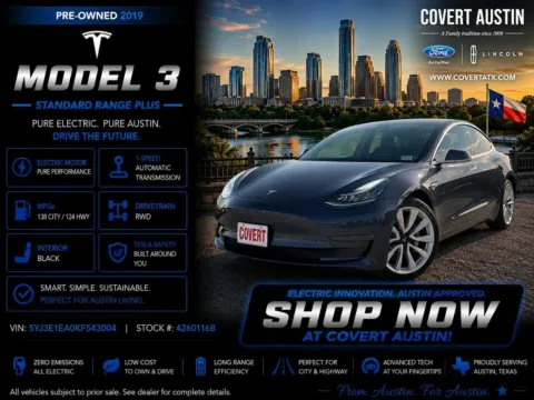 Silver 2019 Tesla Model 3 Standard Range Plus for sale in Austin, TX