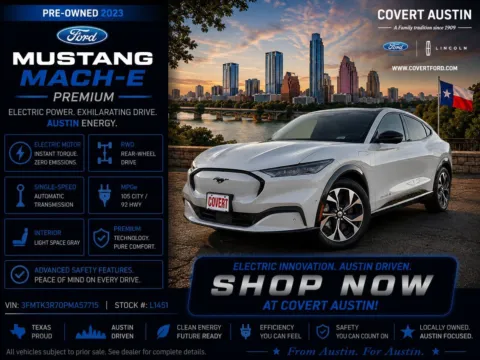 White 2023 Ford Mustang Mach-E Premium for sale in Austin, TX