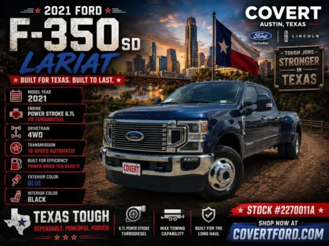 Blue 2021 Ford F-350SD Lariat for sale in Austin, TX
