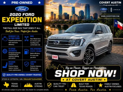 Silver 2020 Ford Expedition Limited for sale in Austin, TX