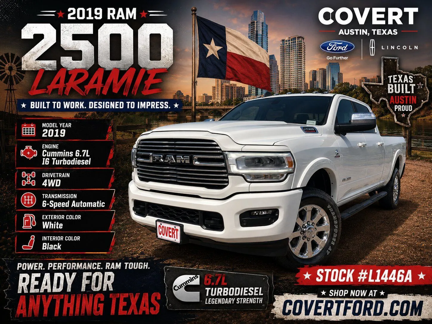 White 2019 Ram 2500 Laramie for sale in Austin, TX