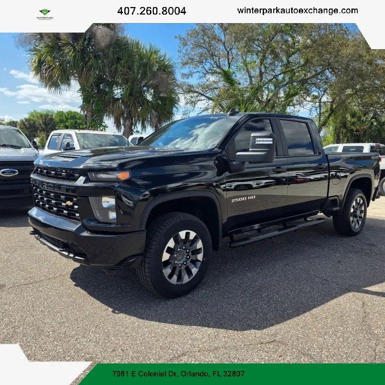 Blue 2021 Chevrolet Silverado 2500 HD Crew Cab Custom Pickup 4D 6 1/2 ft for sale in Orlando, FL