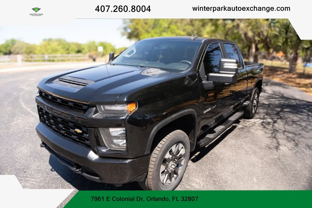 Blue 2021 Chevrolet Silverado 2500 HD Crew Cab Custom Pickup 4D 6 1/2 ft for sale in Orlando, FL