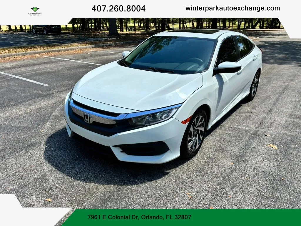 White 2016 Honda Civic EX Sedan 4D for sale in Orlando, FL