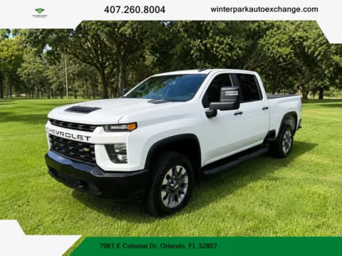 White 2023 Chevrolet Silverado 2500 HD Crew Cab Custom Pickup 4D 6 1/2 ft for sale in Orlando, FL