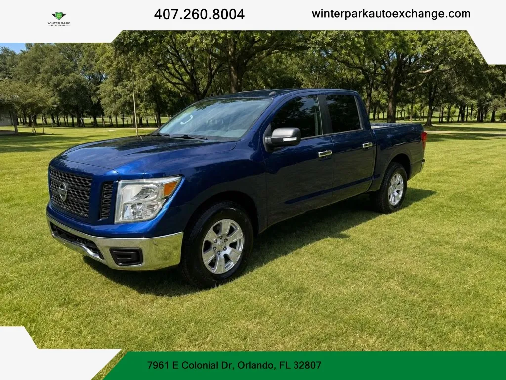 Blue 2019 Nissan Titan Crew Cab SV Pickup 4D 5 1/2 ft for sale in Orlando, FL