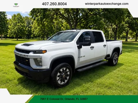 White 2021 Chevrolet Silverado 2500 HD Crew Cab Custom Pickup 4D 6 1/2 ft for sale in Orlando, FL