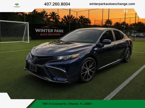 Blue 2021 Toyota Camry SE Sedan 4D for sale in Orlando, FL
