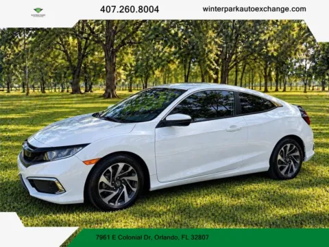 White 2019 Honda Civic LX Coupe 2D for sale in Orlando, FL