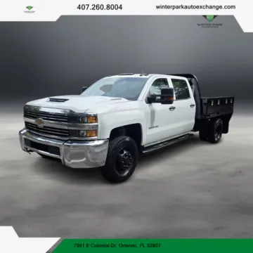 Blue 2018 Chevrolet Silverado 3500 HD Crew Cab Work Truck Pickup 4D 8 ft for sale in Orlando, FL
