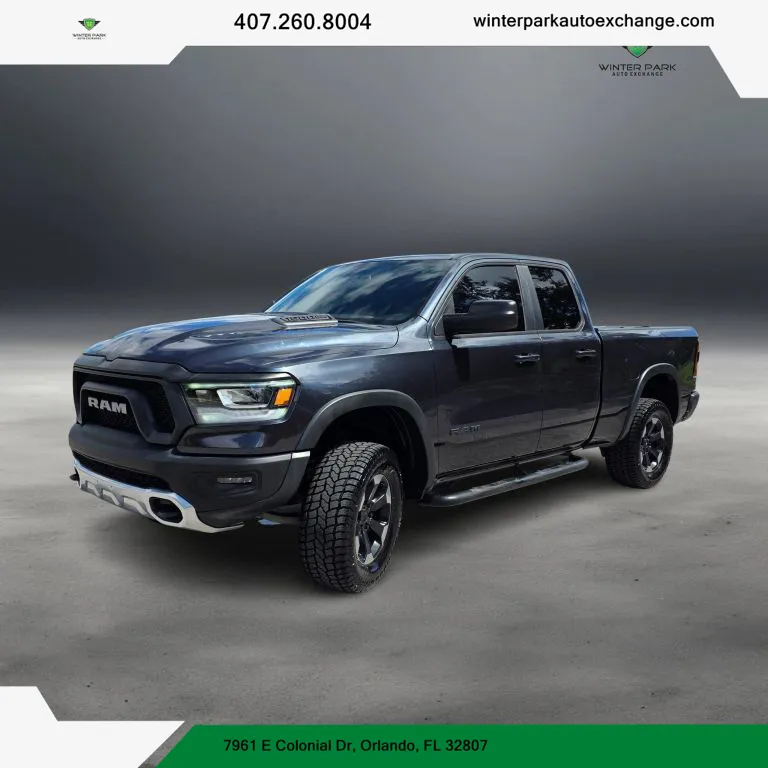 Silver 2019 Ram 1500 Quad Cab Rebel Pickup 4D 6 1/3 ft for sale in Orlando, FL
