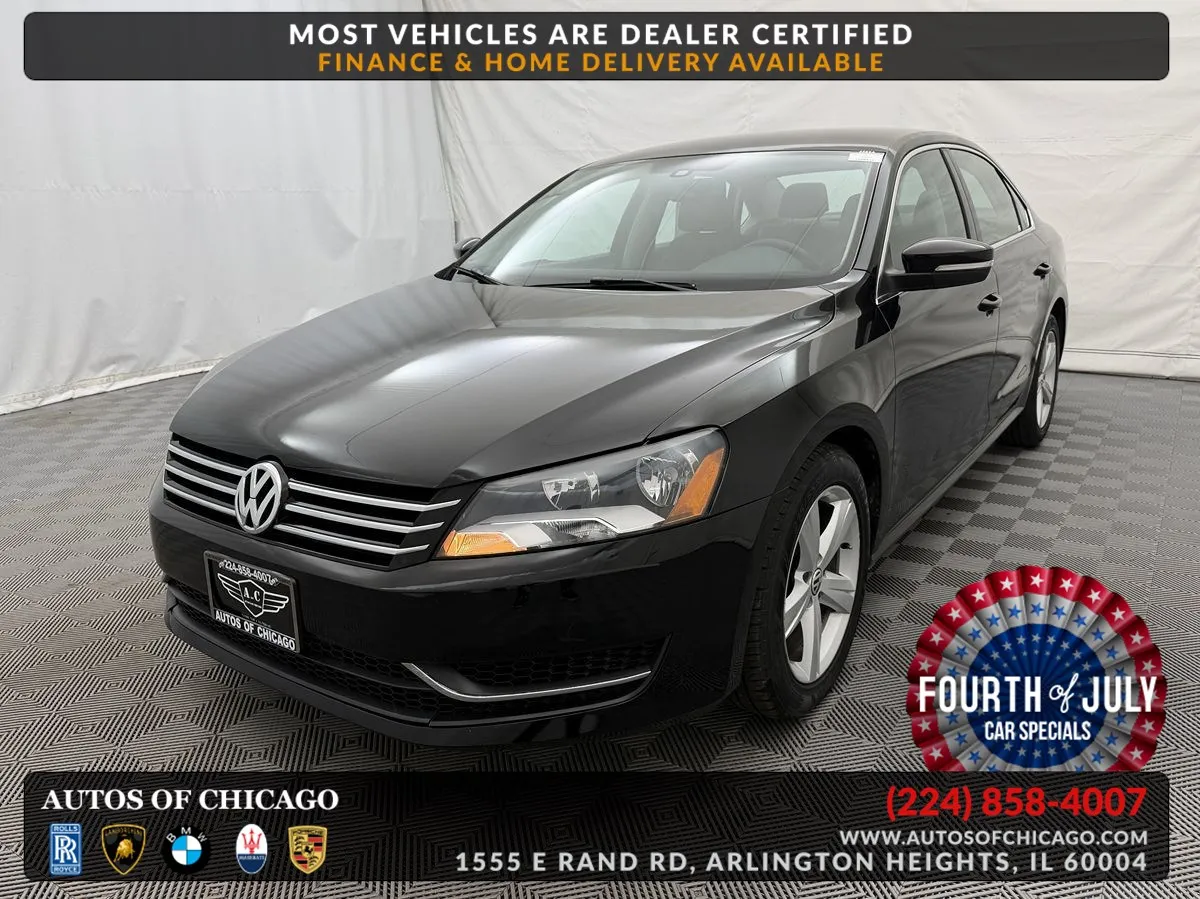 Black 2013 Volkswagen Passat SE w/Sunroof for sale in Arlington Heights, IL