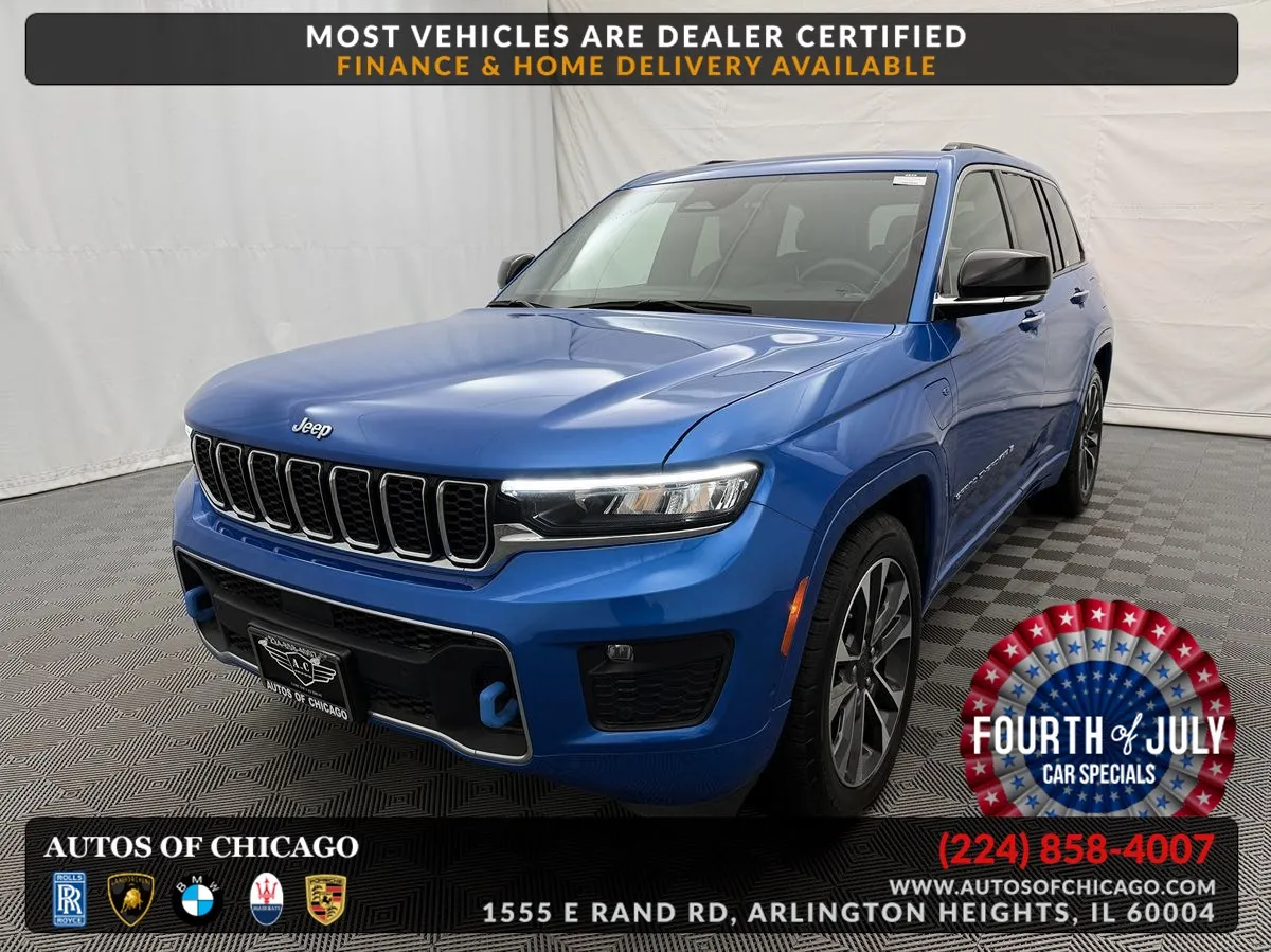 Blue 2022 Jeep Grand Cherokee 4xe Overland for sale in Arlington Heights, IL