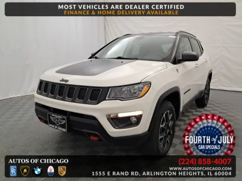White 2021 Jeep Compass Trailhawk for sale in Arlington Heights, IL