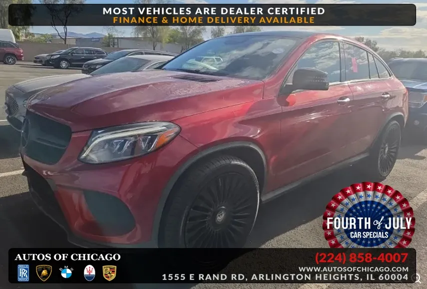 Red 2016 Mercedes-Benz GLE 450 AMG for sale in Arlington Heights, IL