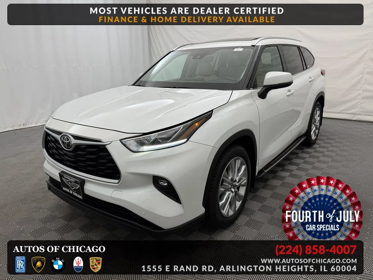 White 2022 Toyota Highlander Limited for sale in Arlington Heights, IL