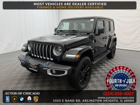 Black 2023 Jeep Wrangler 4xe Sahara for sale in Arlington Heights, IL
