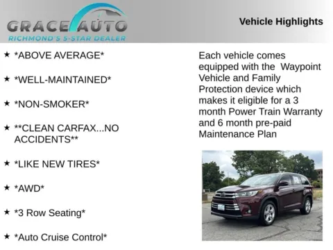 Photos of 2019 Toyota Highlander Limited for sale in Richmond, VA at Grace Auto Sales
