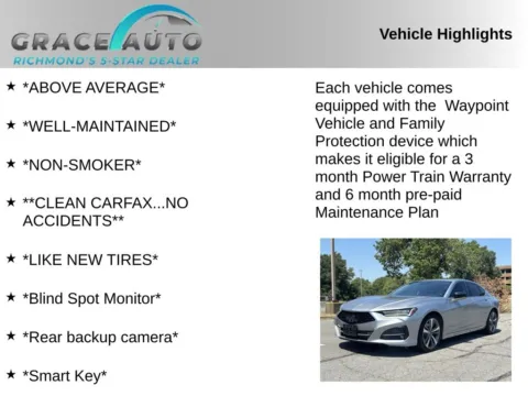 Photos of 2021 Acura TLX Advance for sale in Richmond, VA at Grace Auto Sales