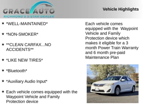 Photos of 2012 Toyota Camry LE for sale in Richmond, VA at Grace Auto Sales
