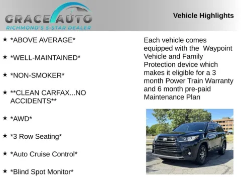 Photos of 2017 Toyota Highlander SE for sale in Richmond, VA at Grace Auto Sales