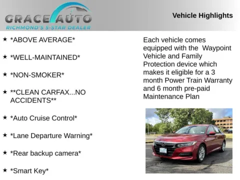 Photos of 2018 Honda Accord LX for sale in Richmond, VA at Grace Auto Sales