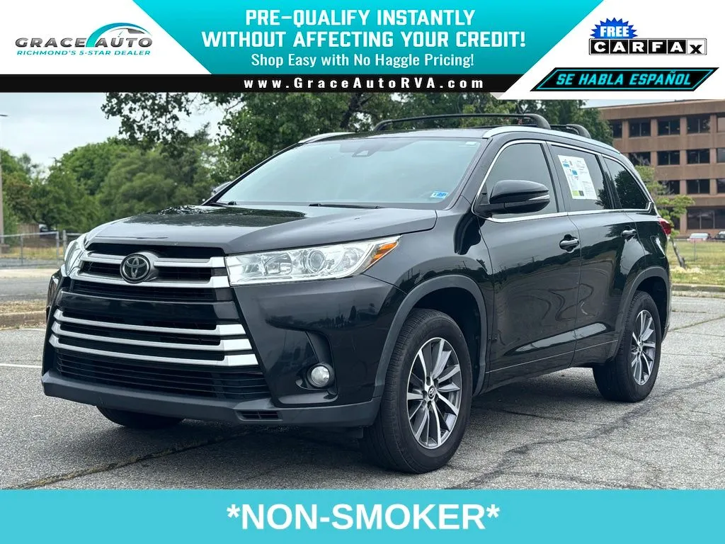 Black 2017 Toyota Highlander XLE for sale in Richmond, VA