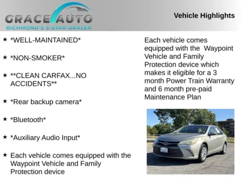 Photos of 2016 Toyota Camry LE for sale in Richmond, VA at Grace Auto Sales