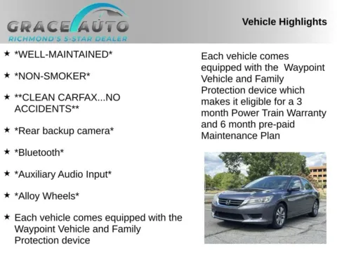 Photos of 2015 Honda Accord LX for sale in Richmond, VA at Grace Auto Sales