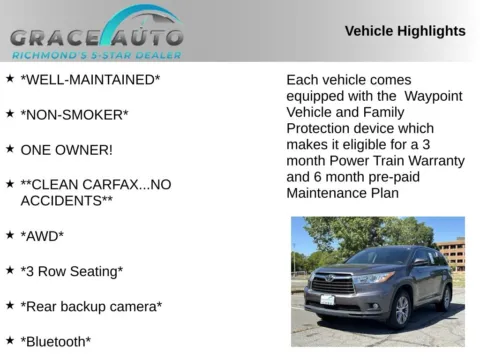 Photos of 2014 Toyota Highlander LE Plus V6 for sale in Richmond, VA at Grace Auto Sales