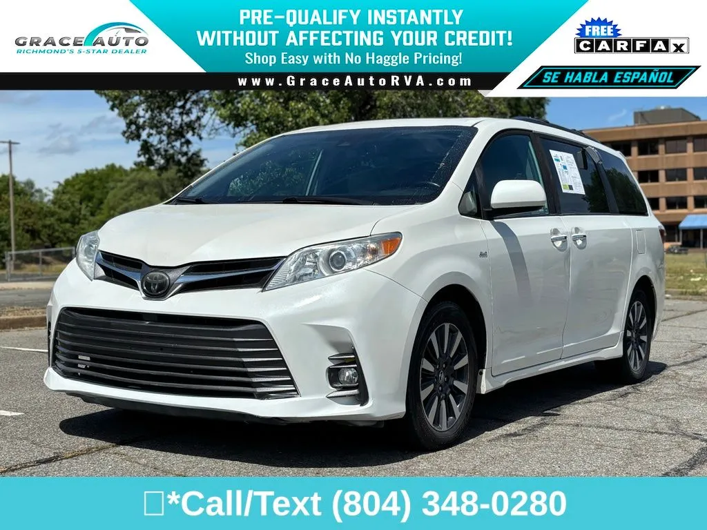 White 2019 Toyota Sienna XLE for sale in Richmond, VA
