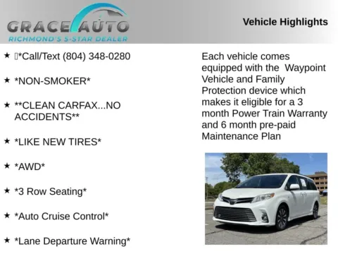 Photos of 2019 Toyota Sienna XLE for sale in Richmond, VA at Grace Auto Sales