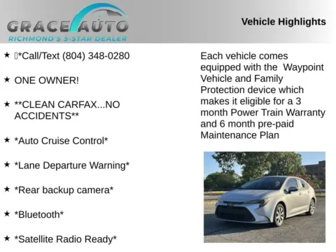 Photos of 2021 Toyota Corolla LE for sale in Richmond, VA at Grace Auto Sales