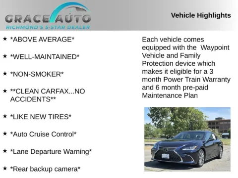 Photos of 2021 Lexus ES 350 for sale in Richmond, VA at Grace Auto Sales