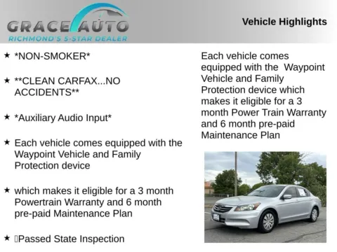 Photos of 2012 Honda Accord LX for sale in Richmond, VA at Grace Auto Sales