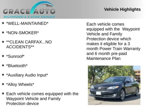 Photos of 2012 Toyota Camry SE Limited Edition for sale in Richmond, VA at Grace Auto Sales