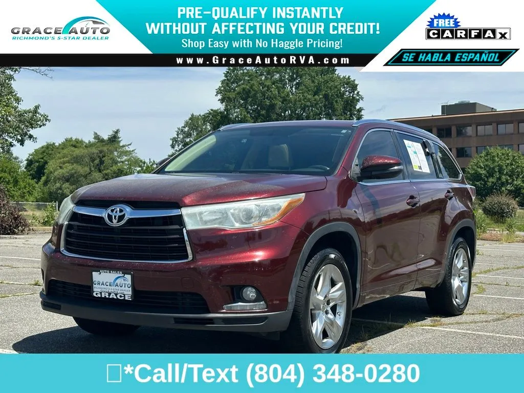 Red 2015 Toyota Highlander Limited for sale in Richmond, VA