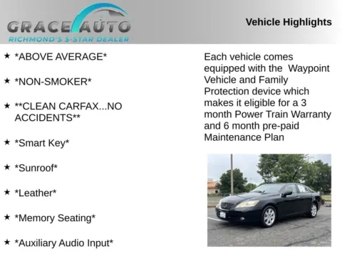 Photos of 2007 Lexus ES 350 for sale in Richmond, VA at Grace Auto Sales