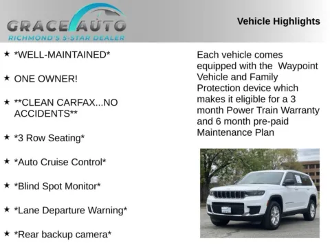 Photos of 2023 Jeep Grand Cherokee L Laredo for sale in Richmond, VA at Grace Auto Sales