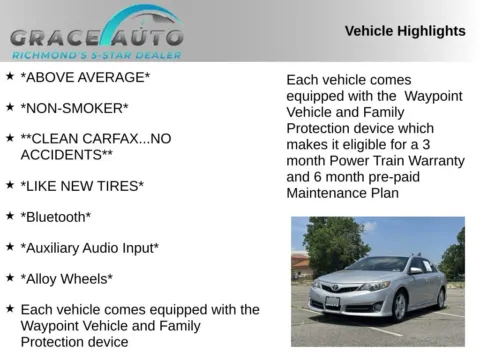 Photos of 2012 Toyota Camry SE for sale in Richmond, VA at Grace Auto Sales