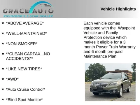 Photos of 2017 Subaru Outback 2.5i Premium for sale in Richmond, VA at Grace Auto Sales