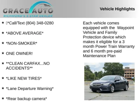 Photos of 2016 Honda Civic LX for sale in Richmond, VA at Grace Auto Sales