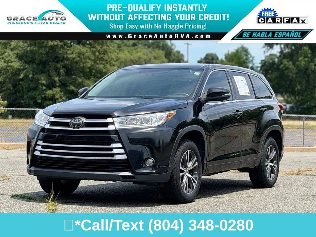Black 2017 Toyota Highlander LE Plus for sale in Richmond, VA