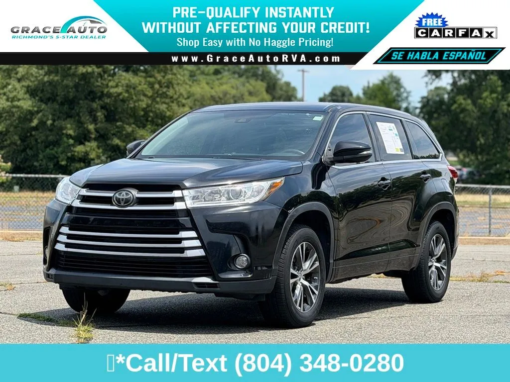 Black 2017 Toyota Highlander LE for sale in Richmond, VA